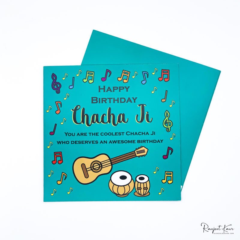 Chacha Ji Punjabi Birthday Card | Sikh Colouring Books by Ranjeet Kaur
